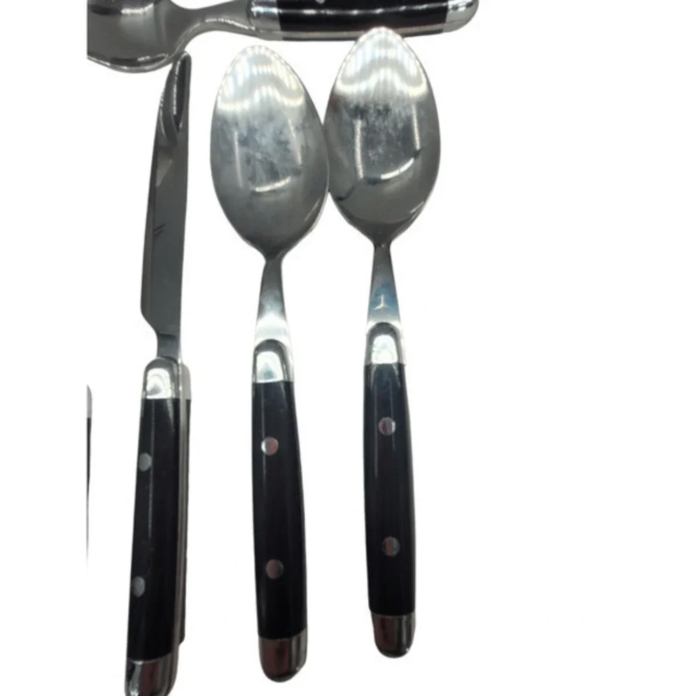 Cambridge Silversmiths Jubilee Black Handle Flatware Set Service for‎ 2 2-2